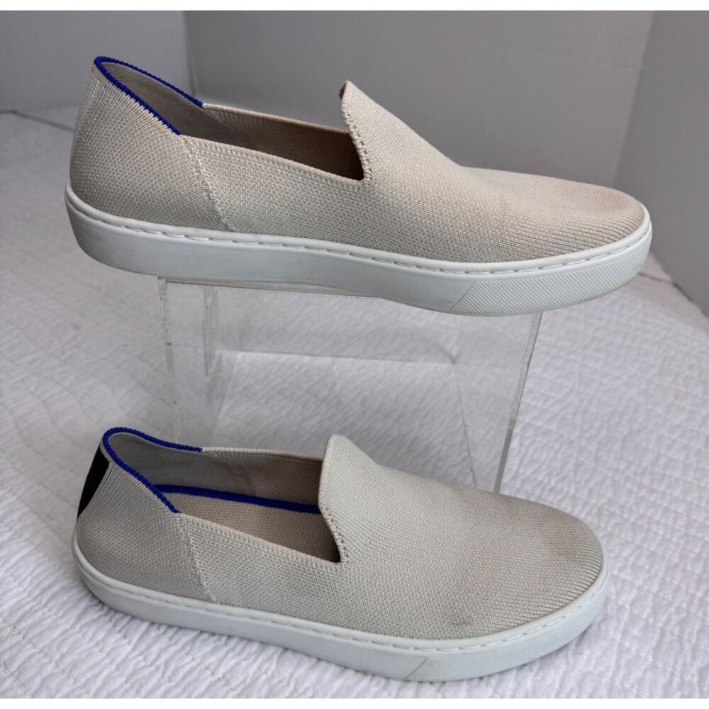 Rothy's The Original Slip-On Sneakers Sand Beige SZ 7 Textile Comfort Casual